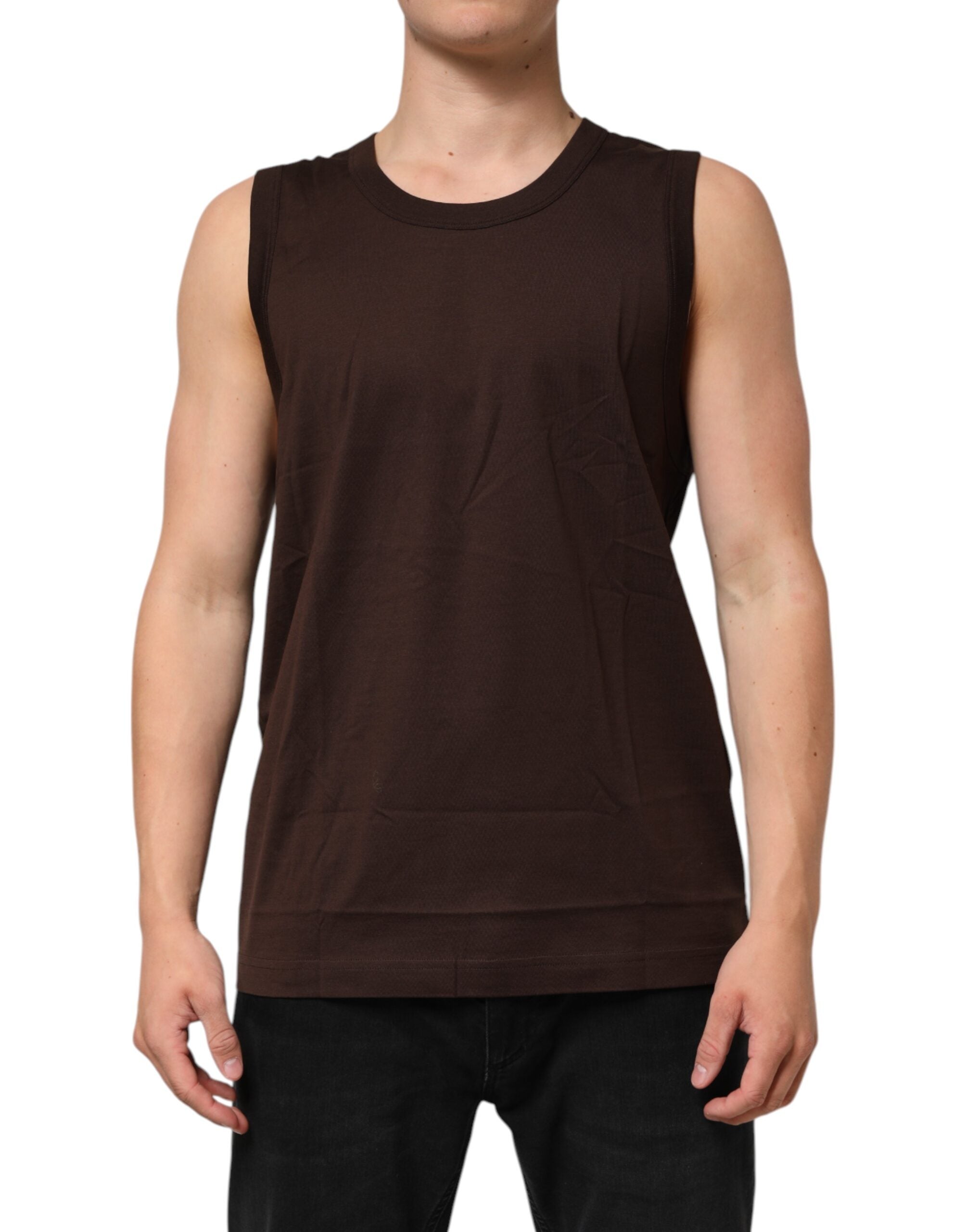 Cotton Tank Top — Brown