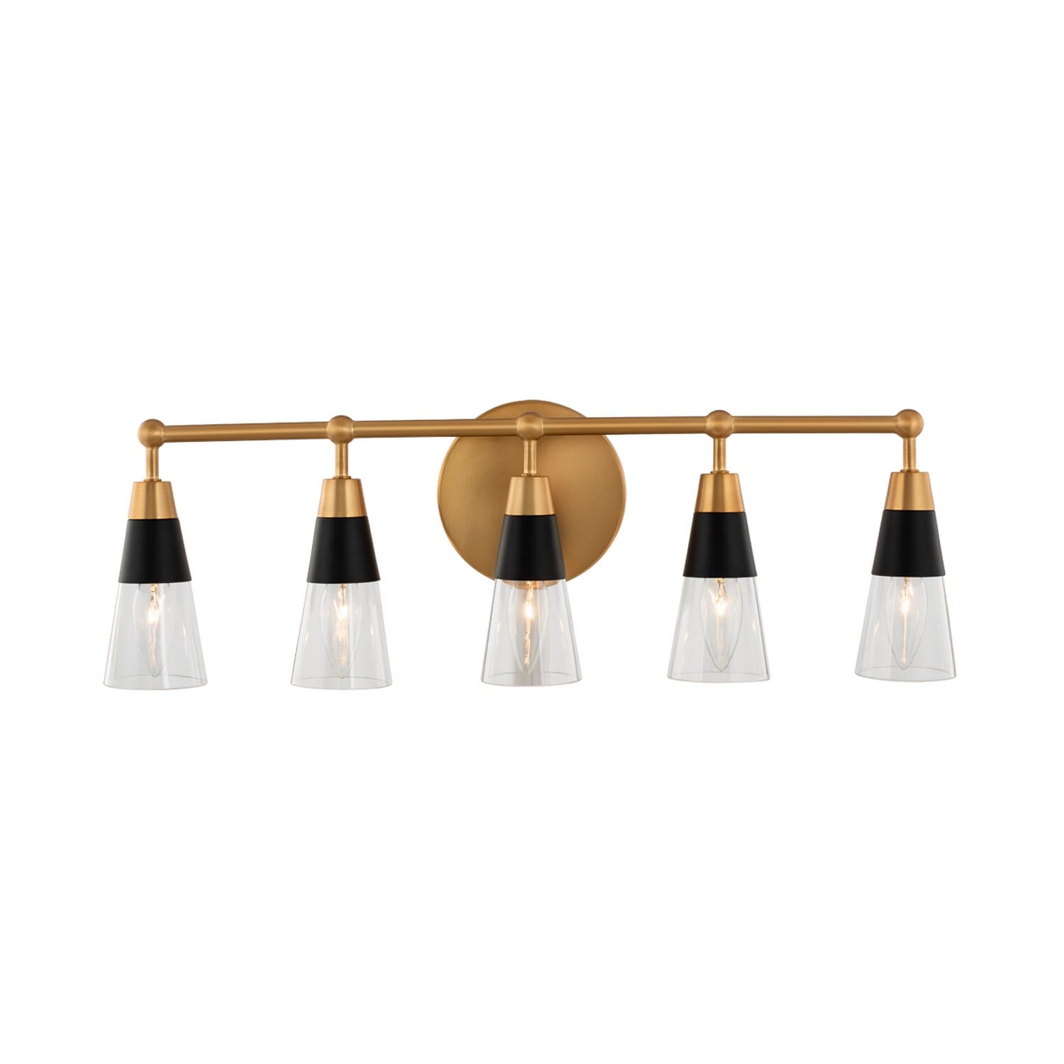 Ponti 5-Light Bathroom Vanity Light in Matte Black with New Bra