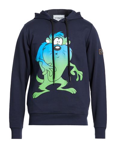 Man Sweatshirt Midnight blue Size L Cotton