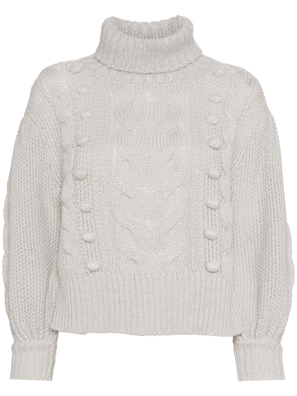 Cable-knitted jumper - Grey