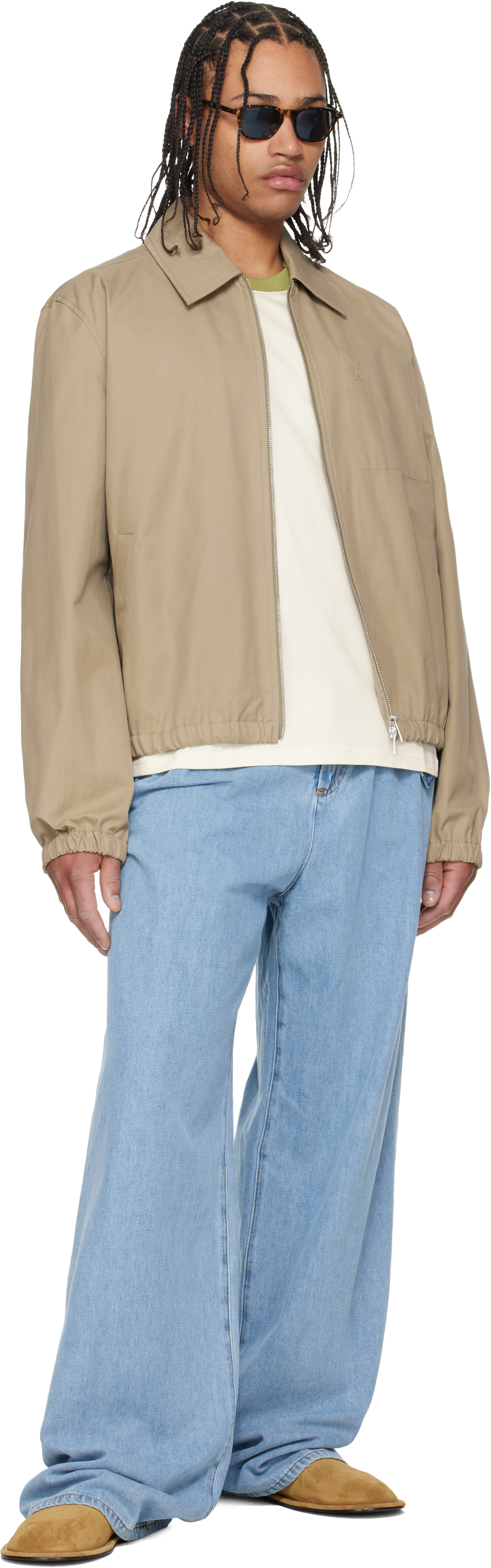 Beige Cotton 'Ami De Coeur' Zipped Jacket