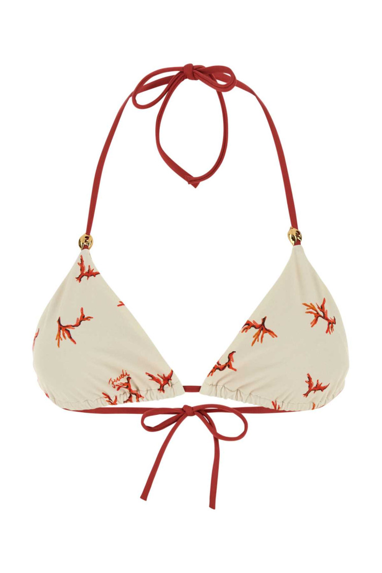 Printed Stretch Nylon Bikini Top
