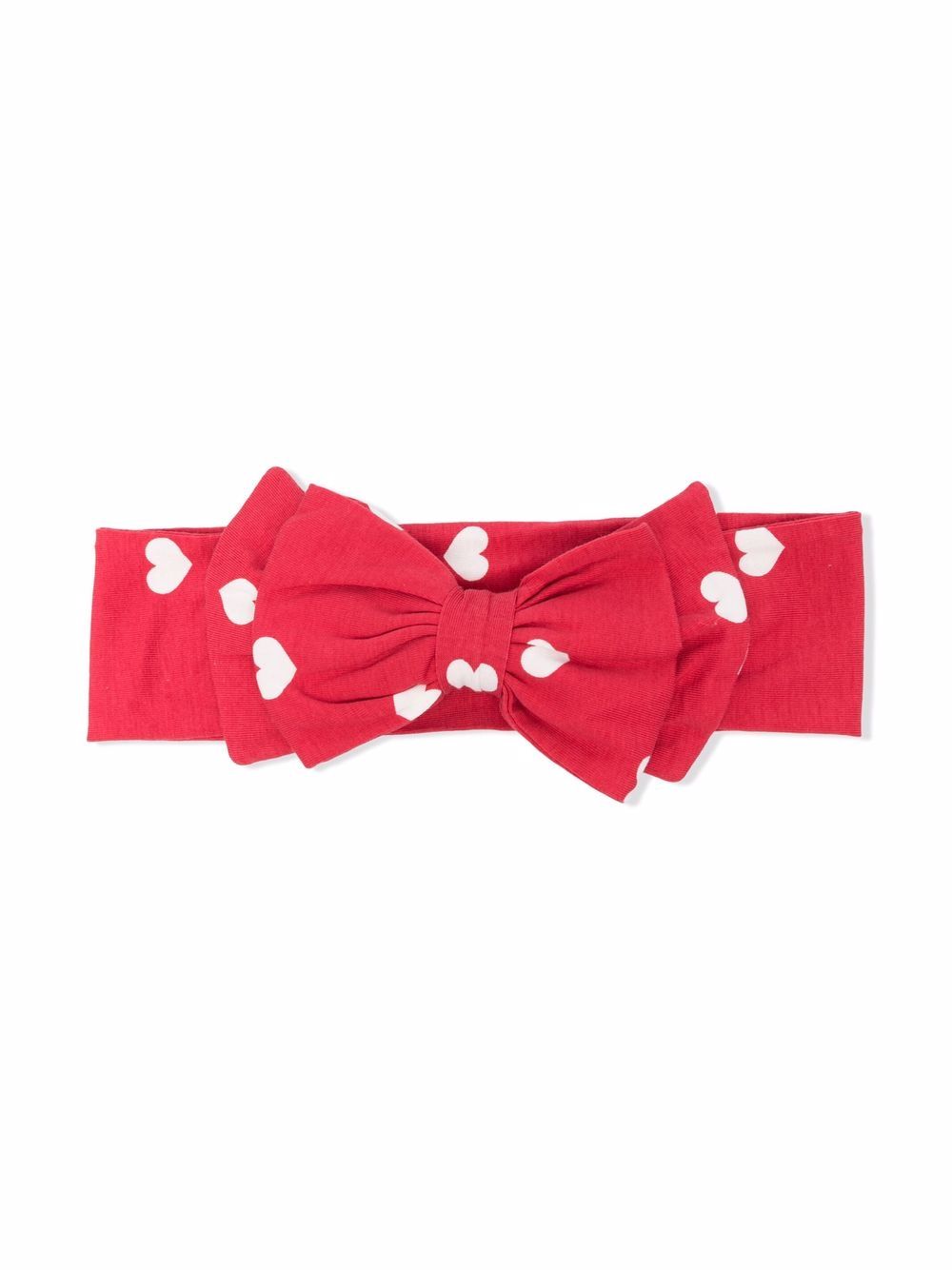 Bow-detail heart-print headband - Grey