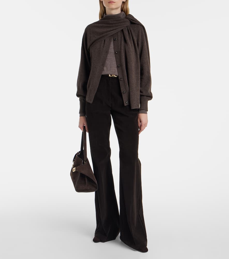Draped cashmere cardigan