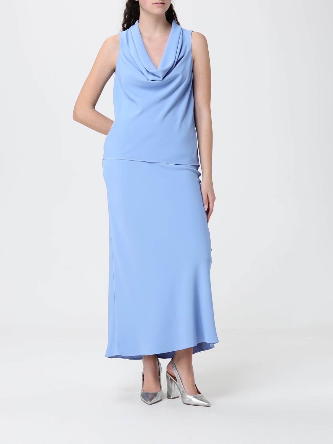 Skirt Woman color Gnawed Blue