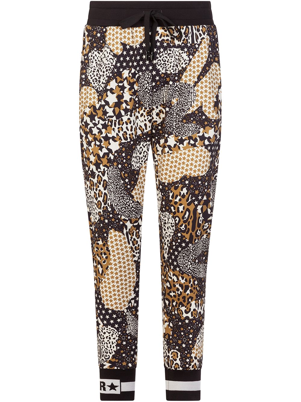 Mix-print track pants - Black