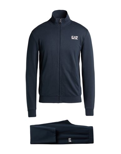 Man Tracksuit Navy Size XS Cotton, Elastane