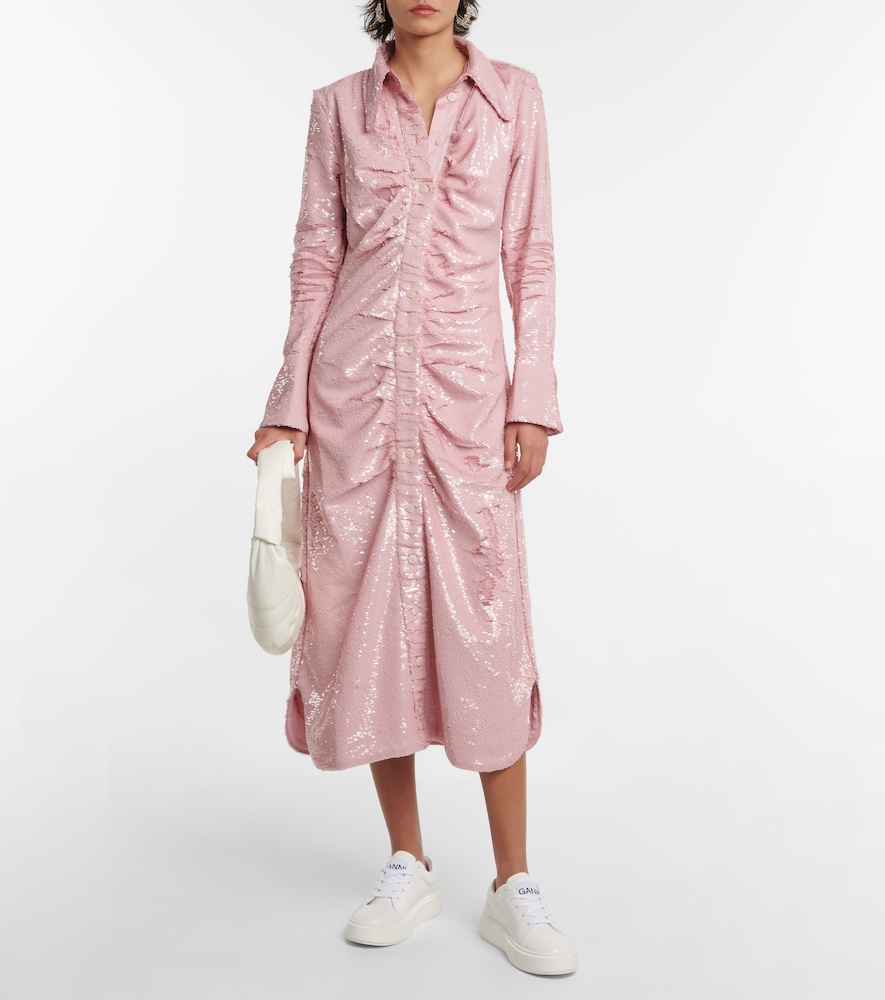 Ganni Sequined shirt dress