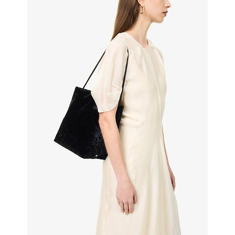 Womens Small Crushed Velvet Bucket Bag