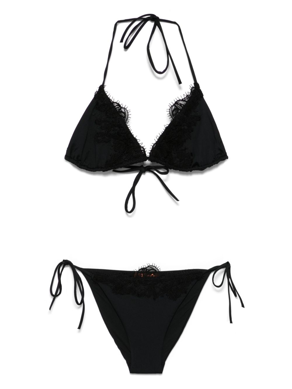 Ermanno Scervino lace-trim bikini set - Black