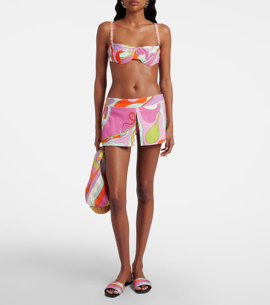 Orchidee cotton-blend terry skort