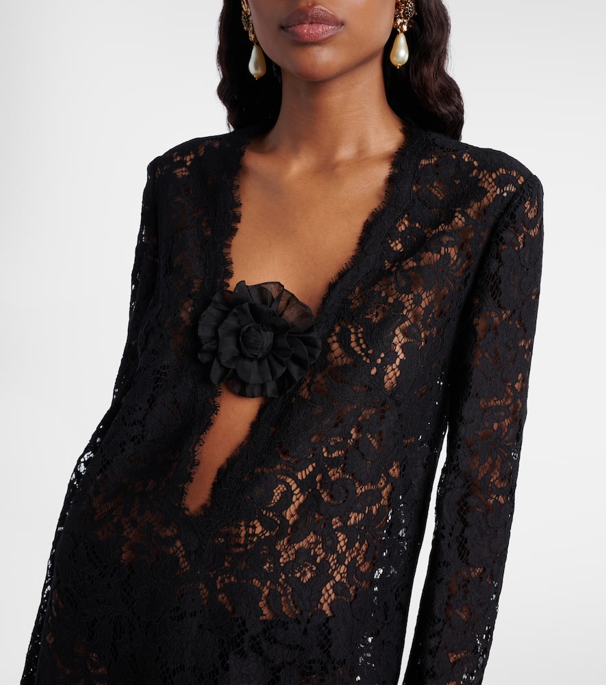 Embroidered scalloped minidress