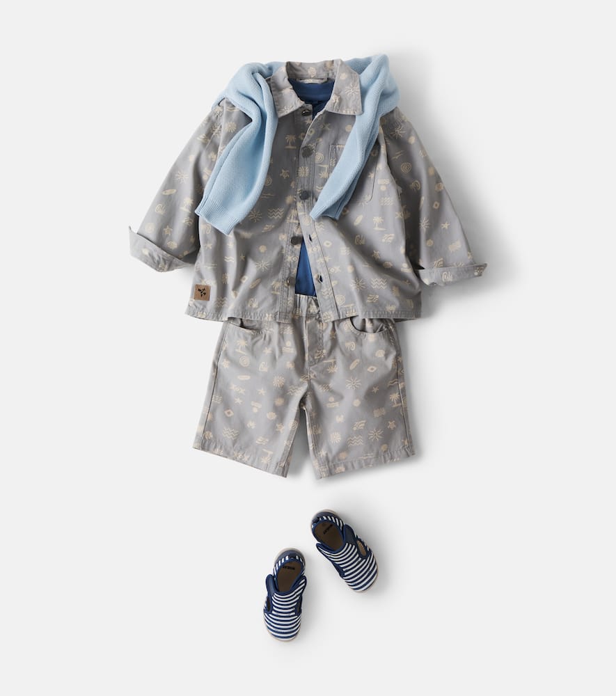 August printed cotton canvas shorts