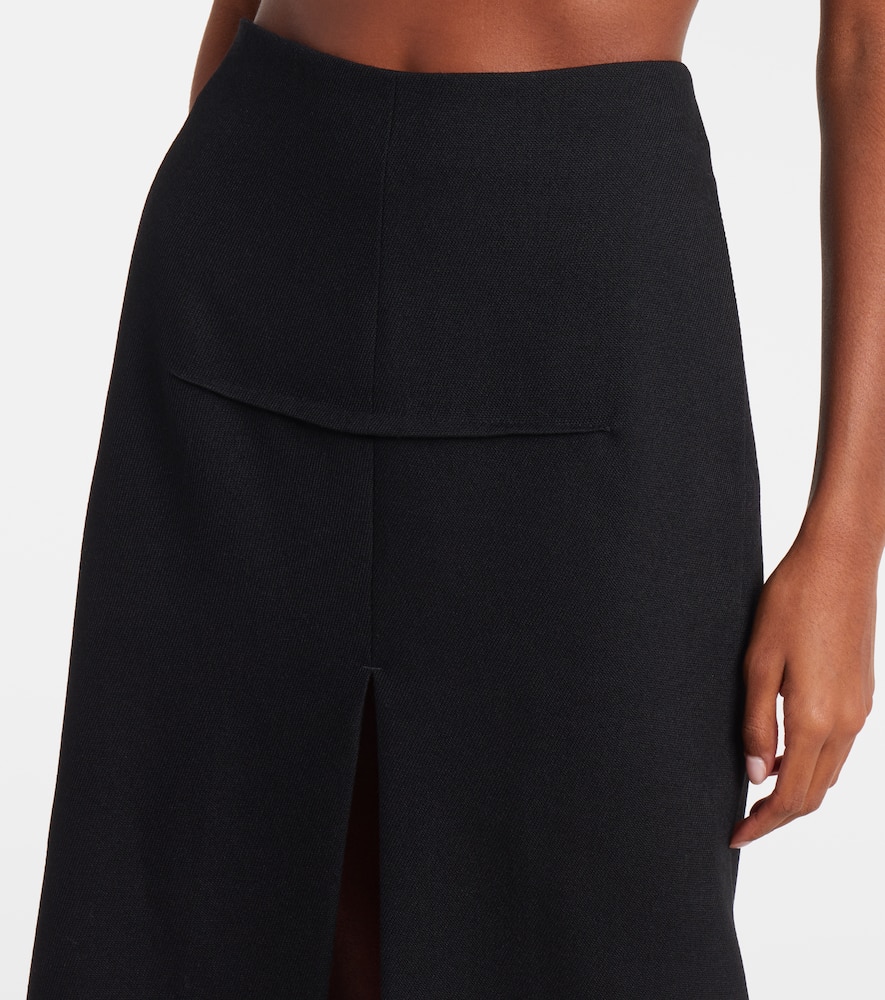 High-rise virgin wool maxi skirt