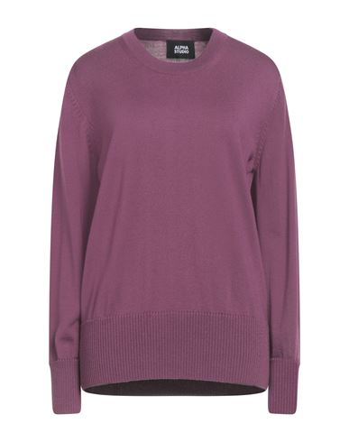 Woman Sweater Mauve Size 8 Merino Wool