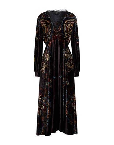 Woman Midi dress Black Size 10 Viscose, Silk, Cotton, Polyester