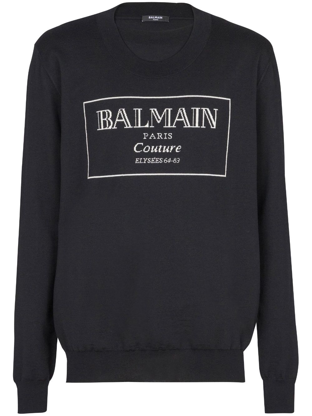 Couture Label-intarsia jumper - Black