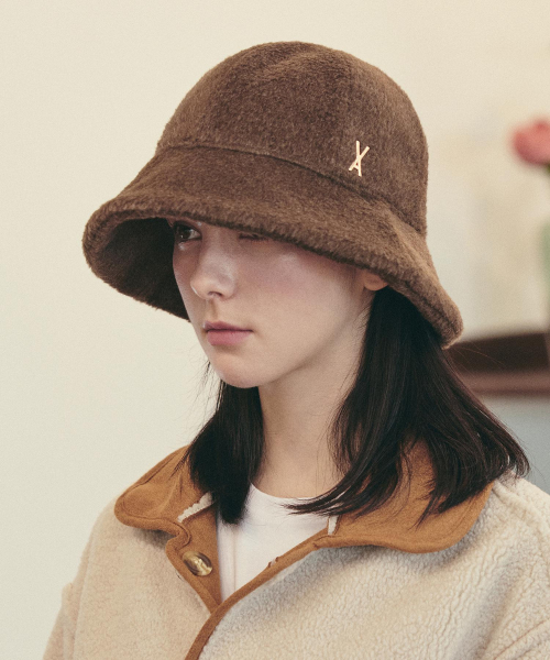 VA Stud Wool Bucket Hat Brown