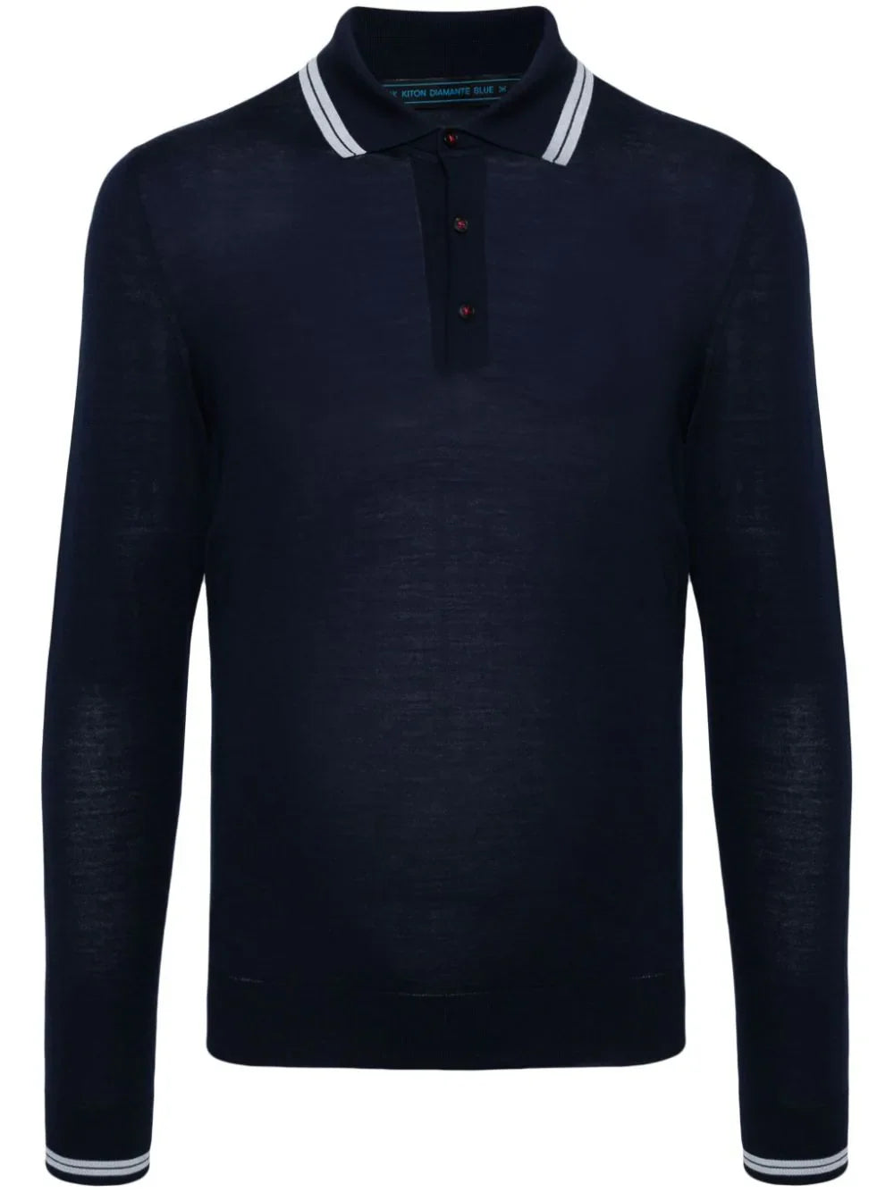 Knitted Wool Polo Shirt — Navy
