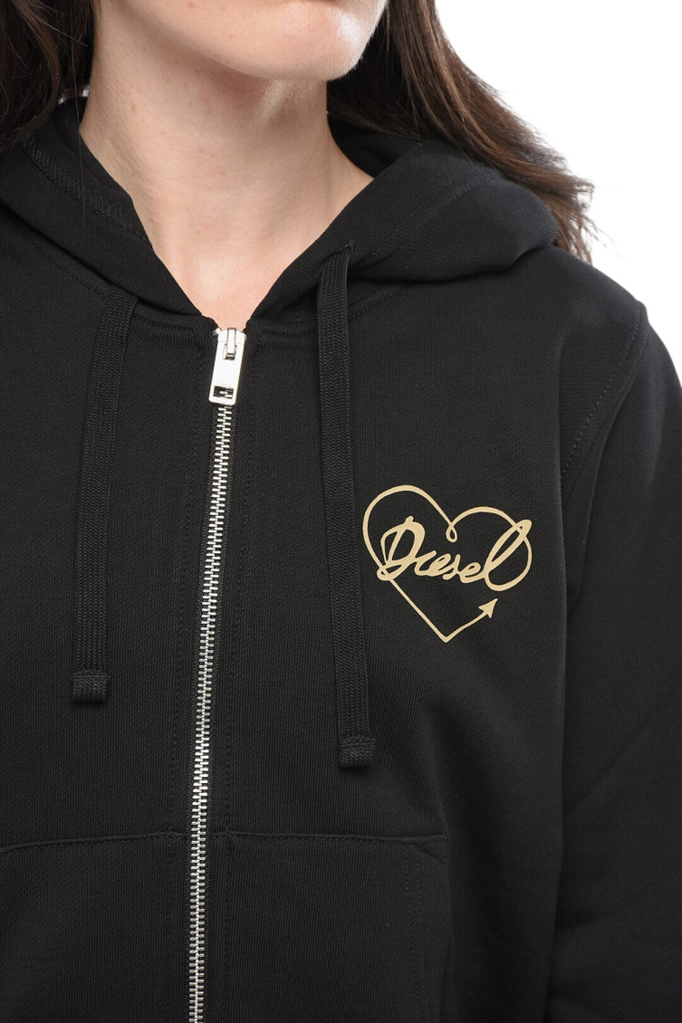 Black Logo Zipper Hoodie