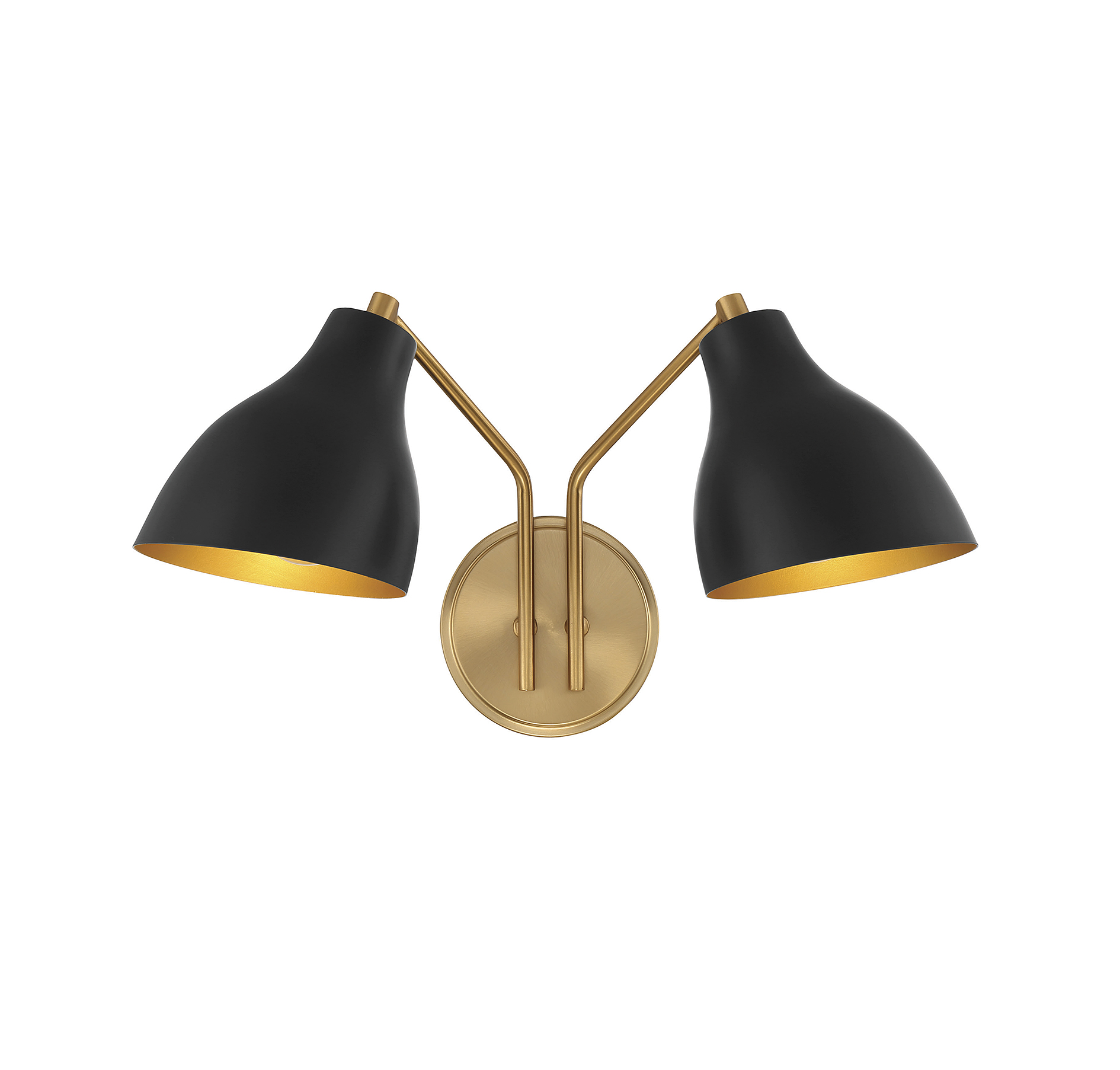 Trade Winds Layla 2-Light Wall Sconce in Matte Black with Natural Brass - TW92275MBKNB