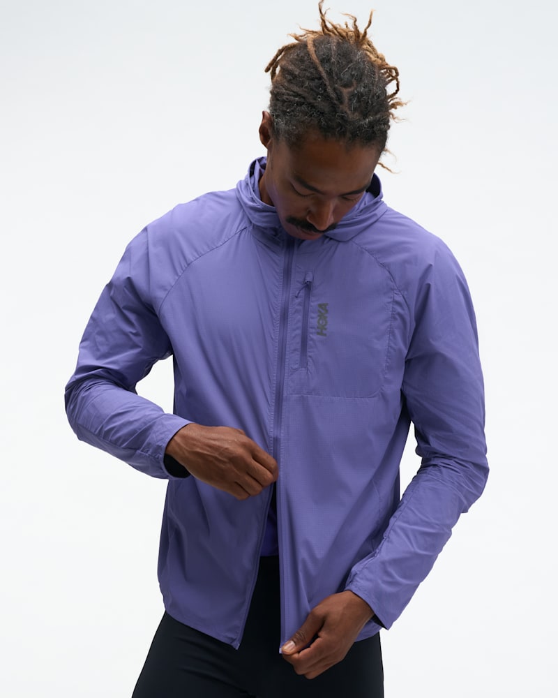 HOKA Men's SkyFlow Wind Jacket in Cosmic Purple