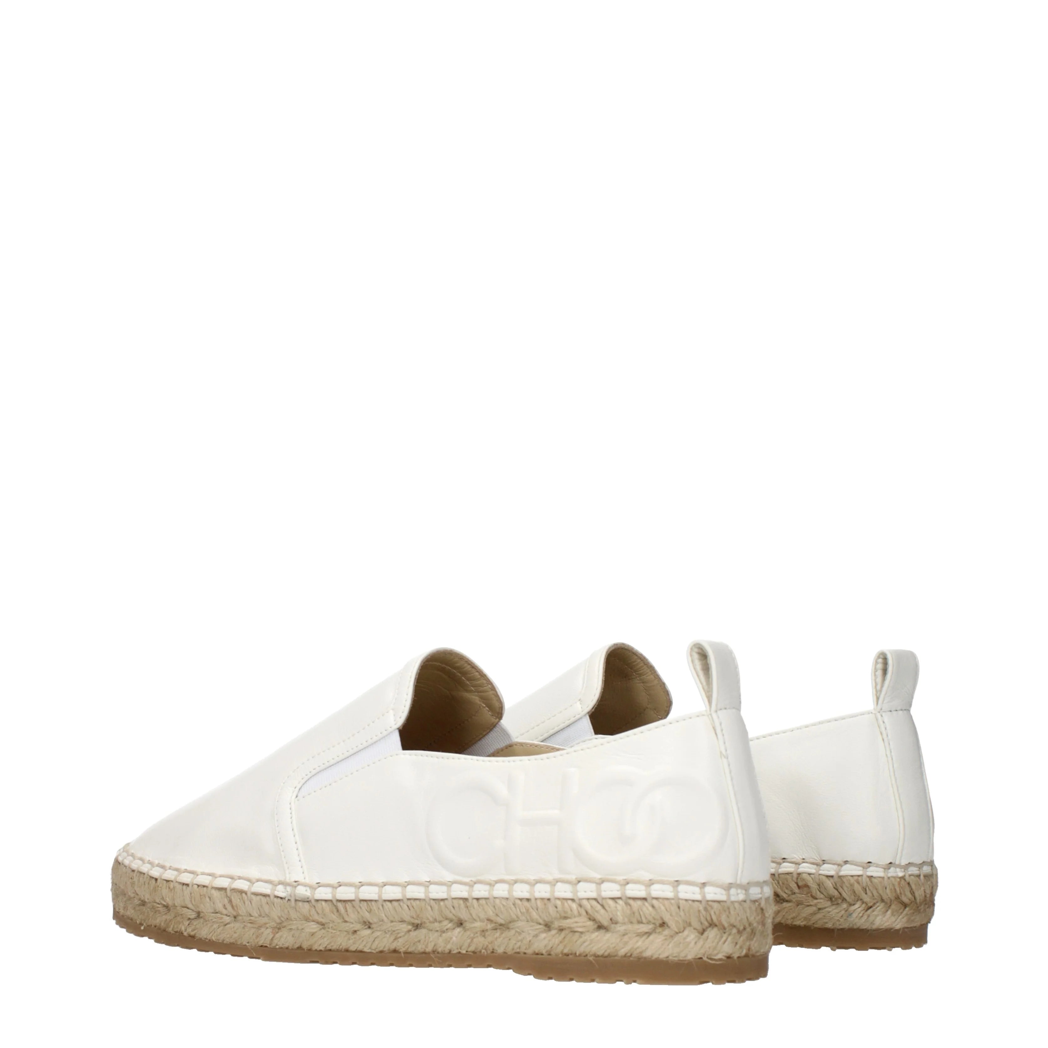 Jimmy Choo Lychee Espadrilles Women Leather White/Latte