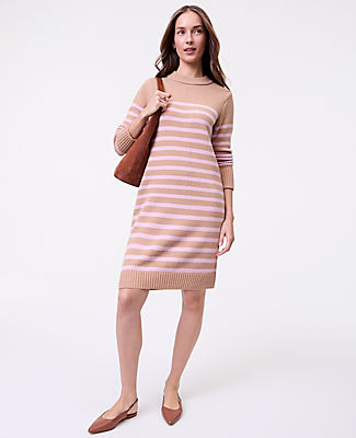 Ann Taylor Weekend Striped Sweater Shift Dress