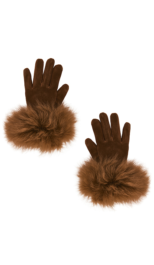 Susanna Chow Dawson Suede Gloves in Brown. - S/M also in