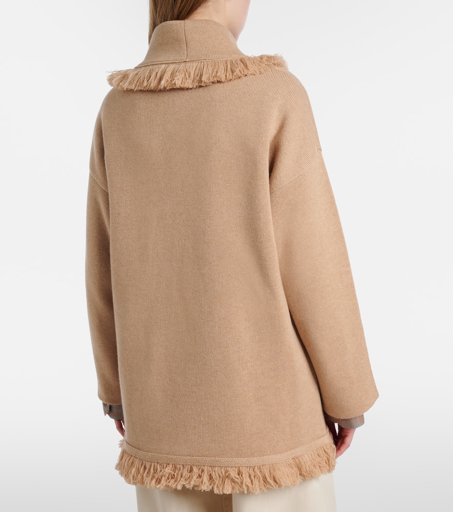 Finest fringed cashmere and cotton cardigan