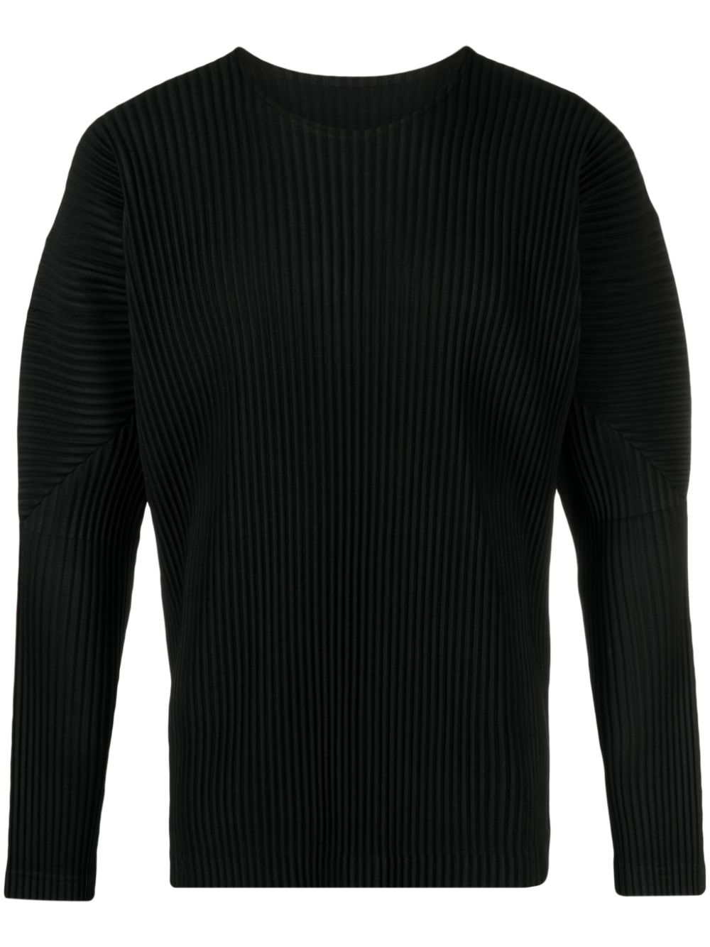 Plissé long-sleeve T-shirt - Black