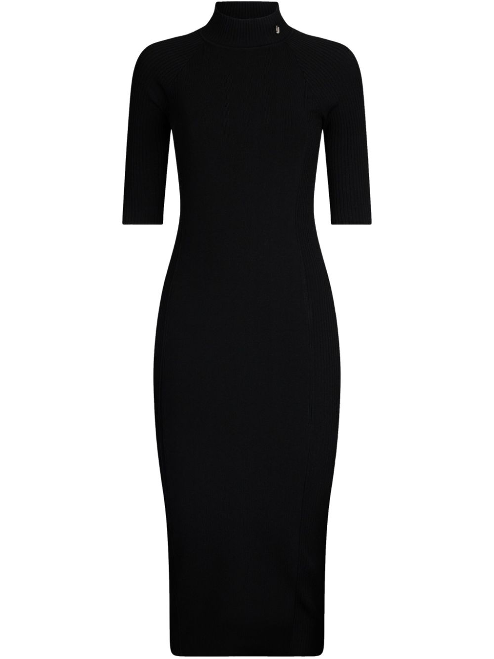 Black knit dress with cut-out