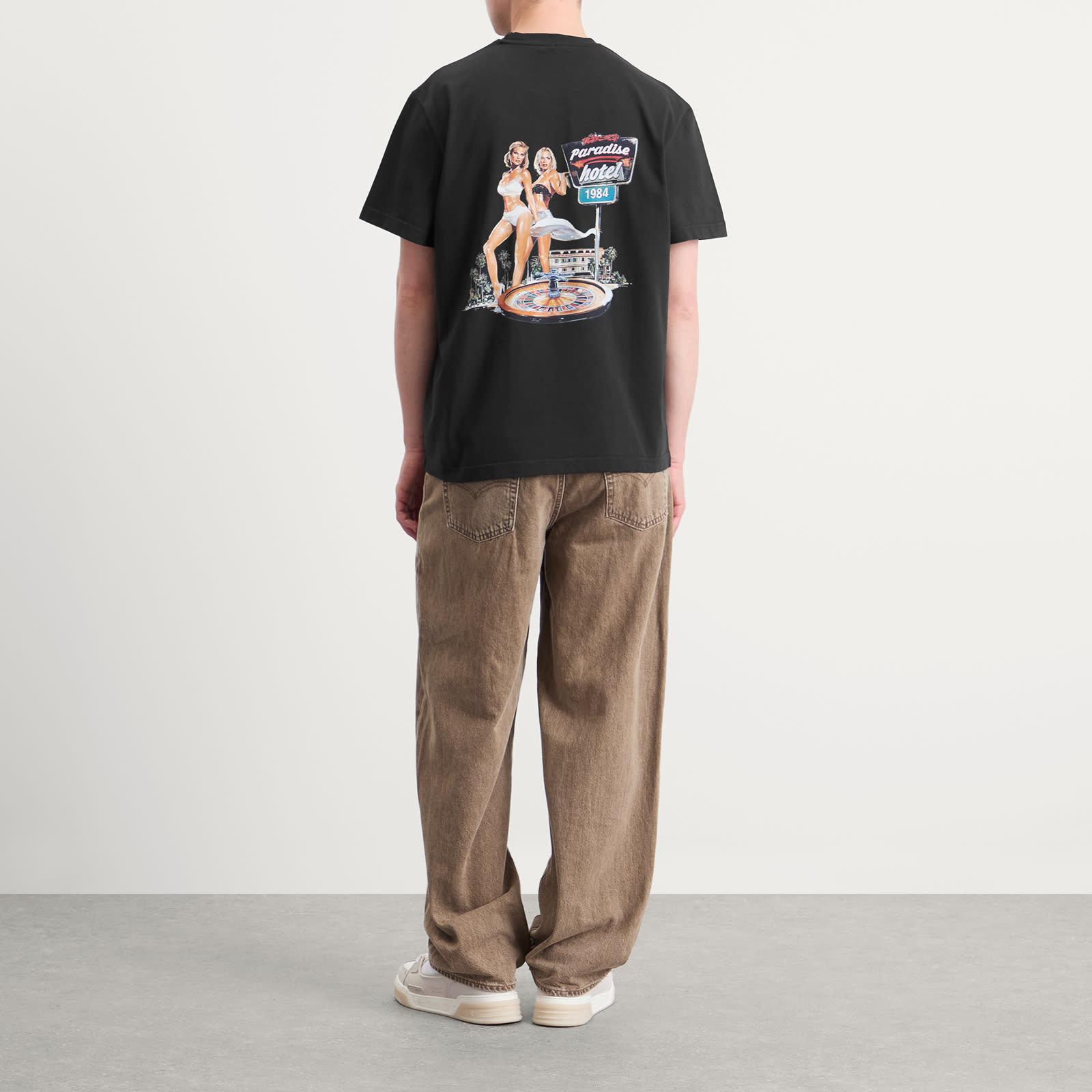 Men's Paradise Hotel T-Shirt in Washed Black