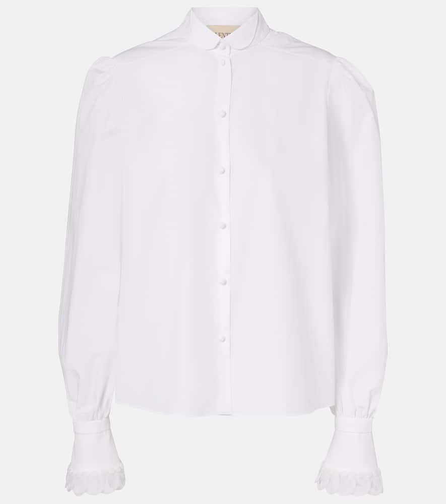 Embroidered cotton poplin blouse