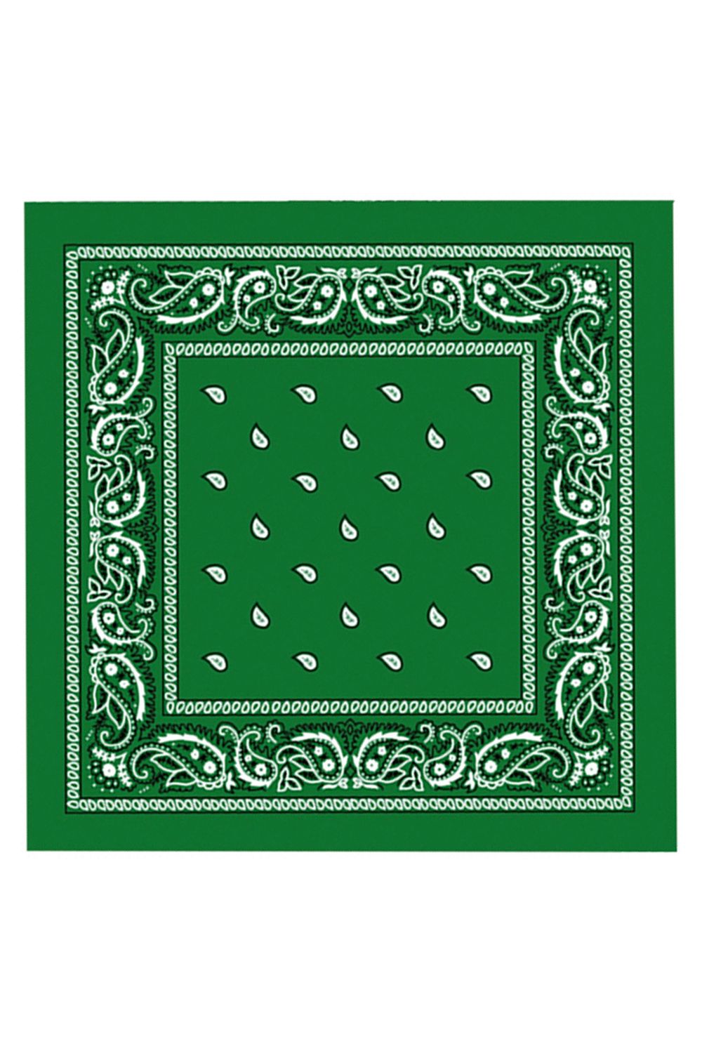 Neel Blue Cotton Bandana Headband Scarf for Raves, Riding, Outdoor Activities, in Green