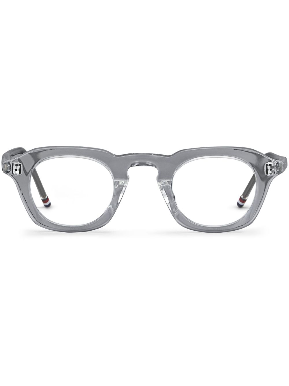 Square-frame transparent glasses - White