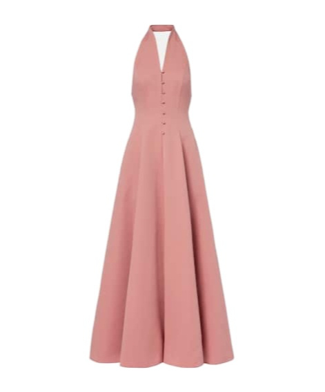 Stella halterneck cotton-blend gown