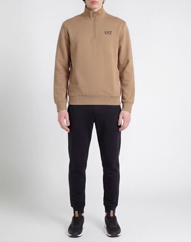 Man Sweatshirt Camel Size M Cotton, Polyester