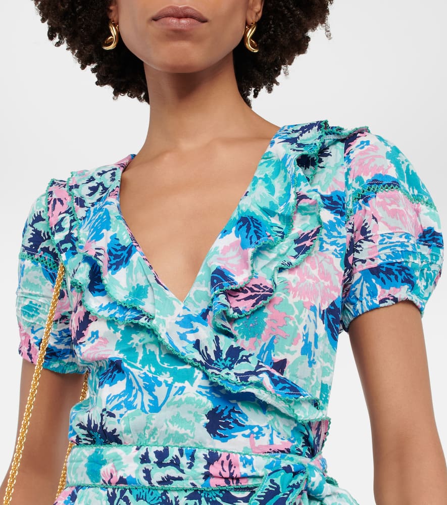 Aude printed wrap minidress
