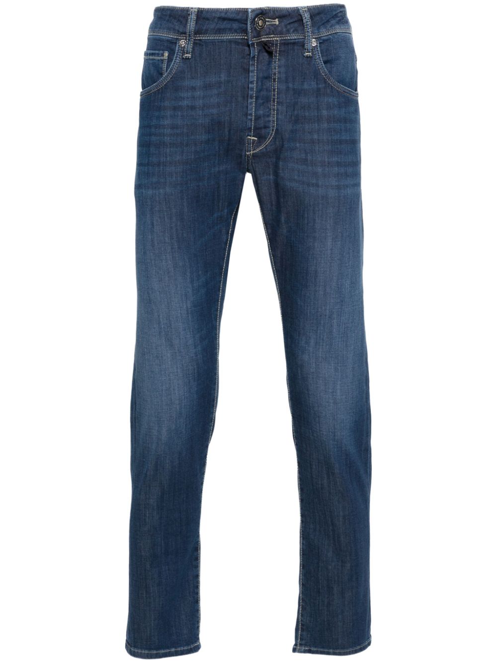 Low-rise tapered jeans - Blue