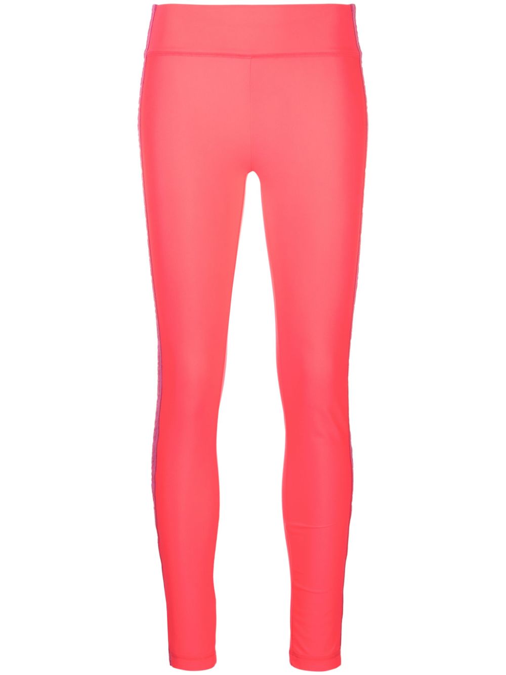 Logo-tape cropped leggings - Pink