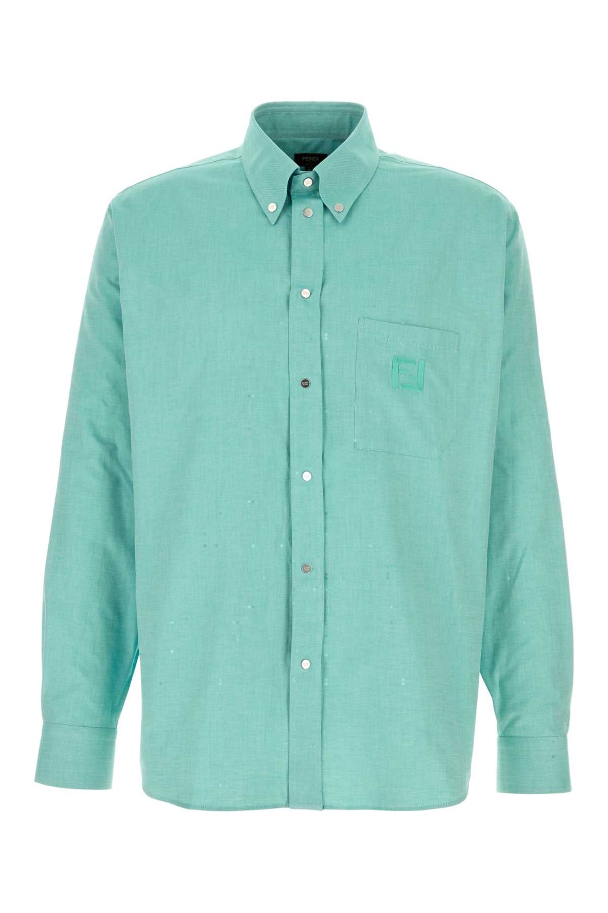 Cotton Button-Down Shirt — Green