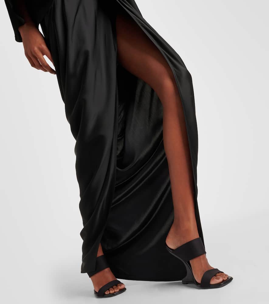 Satin wrap gown