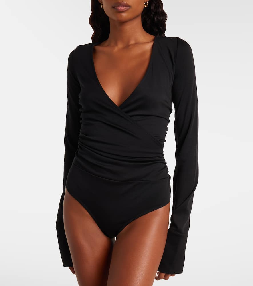 Nigella draped wool bodysuit