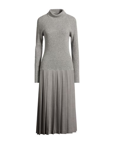 Woman Midi dress Grey Size 0 Virgin Wool, Silk, Cashmere, Polyamide, Elastane