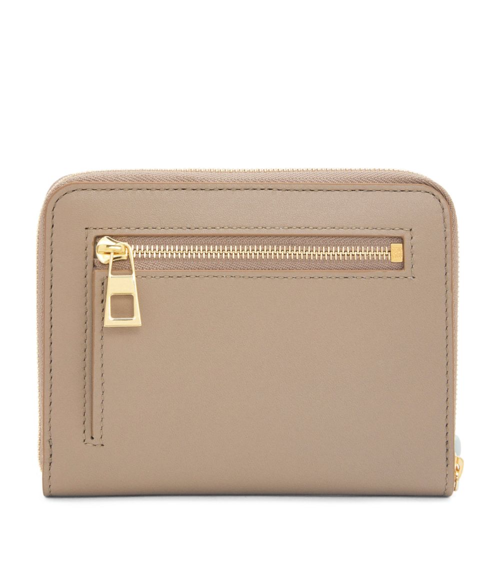 Leather Knot Zip-Around Wallet