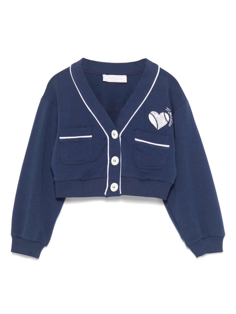 Heart-embroidered sweatshirt - Blue