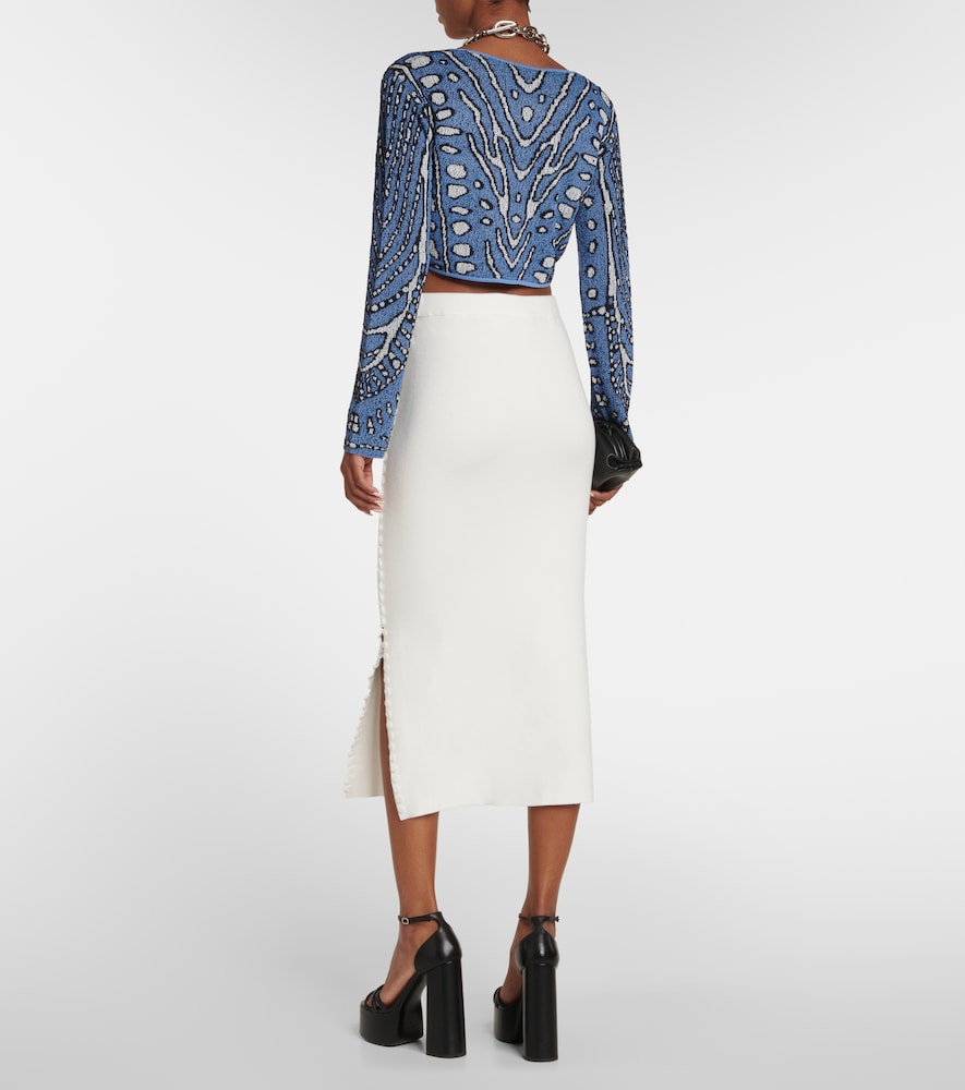 Altuzarra Damisi jacquard knit cropped cardigan