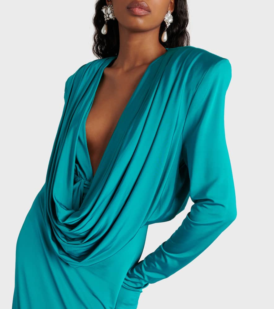 Draped jersey midi dress