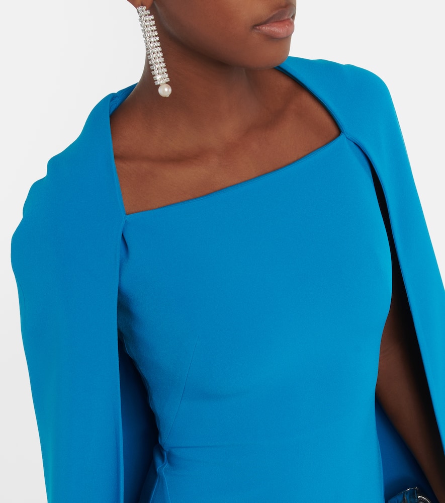 Cape crêpe maxi dress